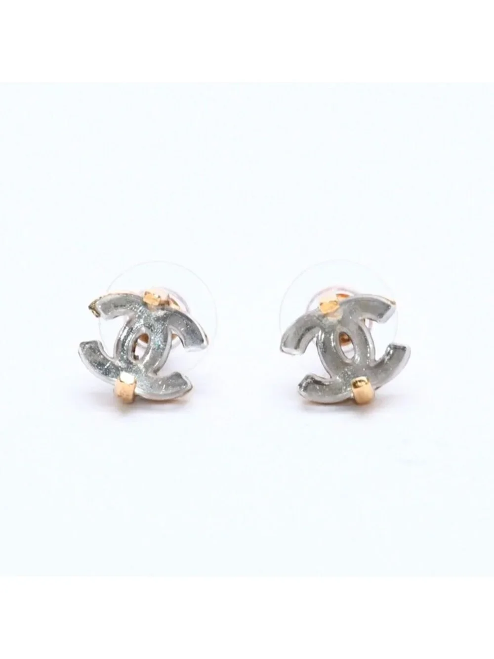 Chanel CC Logo Earrings 02 Metal Clear Gold